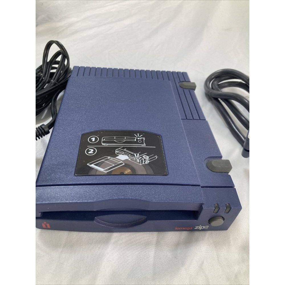 Iomega Zip 100 Parallel Port External Disk Drive Z100P2 With Adapter Cord Tested - Picture 2 of 10